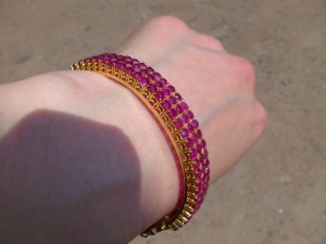 非加熱ルビーブレスレット