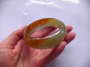 黄翡翠バングル　暖蜜