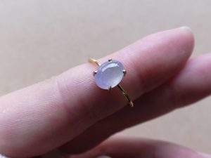 ラベンダー氷翡翠リング