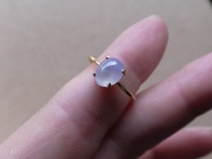 ラベンダー氷翡翠リング