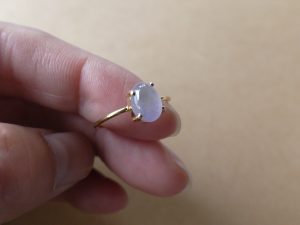 ラベンダー氷翡翠リング