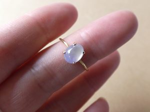 ラベンダー氷翡翠リング