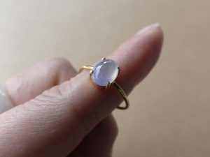 ラベンダー氷翡翠リング