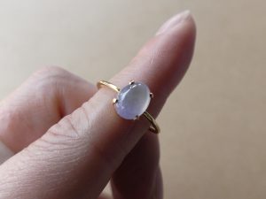 ラベンダー氷翡翠リング