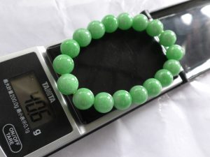 高級翡翠ビーズブレスレット