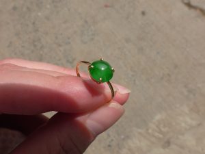 ろうかん翡翠１８金リング