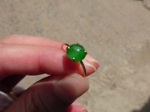 ろうかん翡翠１８金リング