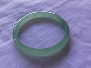 ブルーグリーン氷翡翠バングル