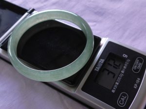 ブルーグリーン氷翡翠バングル