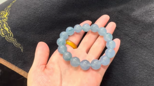 高級アイスブルービーズブレスレット