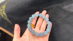 高級アイスブルービーズブレスレット