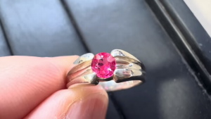 ミャンマーモゴク産非加熱ルビーリング