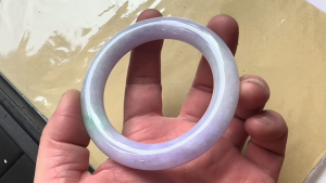 高級ラベンダー翡翠プリンセスバングル　パープル　シャドウ