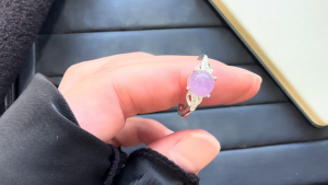 ラベンダー翡翠ファッションリング
