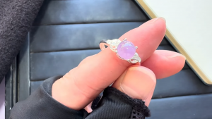 ラベンダー翡翠ファッションリング