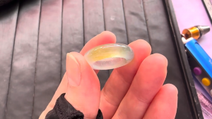 くりぬき氷翡翠リング　三彩のひびき