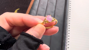 ラベンダー翡翠ファッションリング