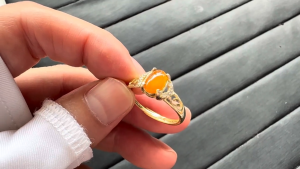 格安黄翡翠ファッションリング