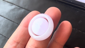 くりぬきラベンダー翡翠リング＆中石　花姉妹