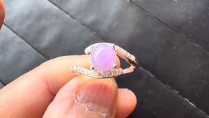 ラベンダー翡翠ファッションリング