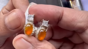 アイスイエロー翡翠ペアルース